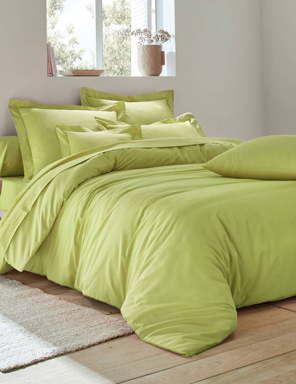 Linge de lit uni coton (vert pomme) Linge de lit uni coton (vert pomme)